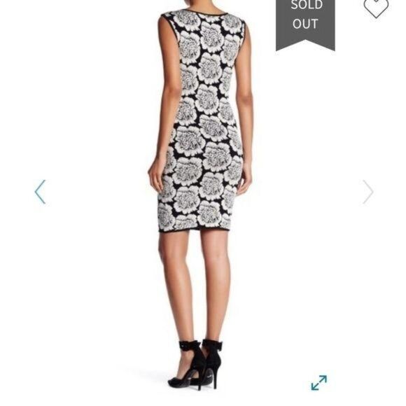 ZAC Zac Posen Floral Sleeveless Fitted Stretchy Knit Dress Women's Size Small - Picture 2 of 7